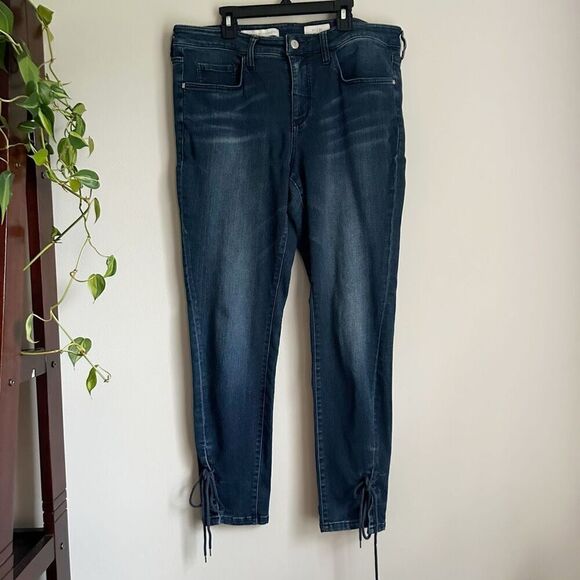 Pilcro and the Letterpress Denim - Pilcro Anthropologie Lace Up Dark Wash Jeans size 32